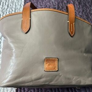 Dooney & Bourke Gray Leather Tote Bag gently used